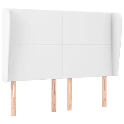 vidaXL Vzglavje z ušesi belo 147x23x118/128 cm umetno usnje