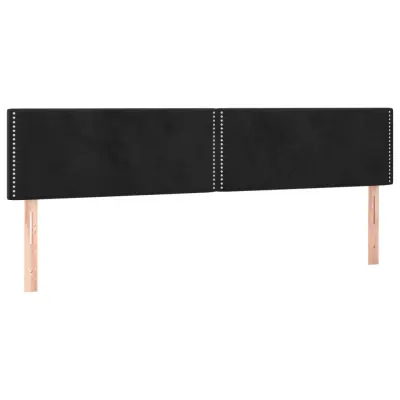 vidaXL Posteljno vzglavje 2 kosa črno 100x5x78/88 cm žamet