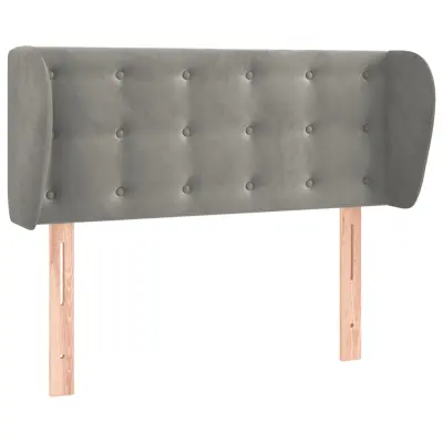 vidaXL Vzglavje z ušesi svetlo sivo 103x23x78/88 cm žamet