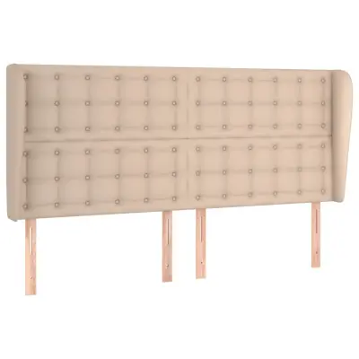 vidaXL Vzglavje z ušesi kapučino 203x23x118/128 cm umetno usnje