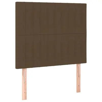 vidaXL Posteljno vzglavje 2 kosa temno rjavo 90x5x78/88 cm blago
