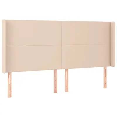 vidaXL Vzglavje z ušesi kapučino 183x16x118/128 cm umetno usnje
