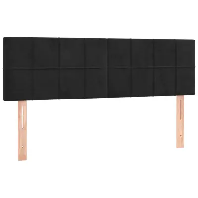 vidaXL Posteljno vzglavje 2 kosa črno 72x5x78/88 cm žamet