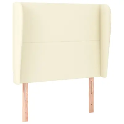 vidaXL Vzglavje z ušesi krem 83x23x118/128 cm umetno usnje