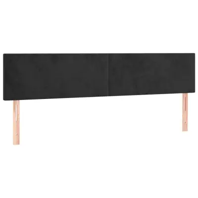 vidaXL Posteljno vzglavje 2 kosa črn 80x5x78/88 cm žamet