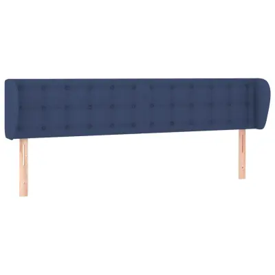 vidaXL Vzglavje z ušesi modro 183x23x78/88 cm blago