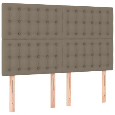 vidaXL Posteljno vzglavje 4 kosa taupe 72x5x78/88 cm blago