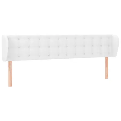 vidaXL Vzglavje z ušesi belo 163x23x78/88 cm umetno usnje