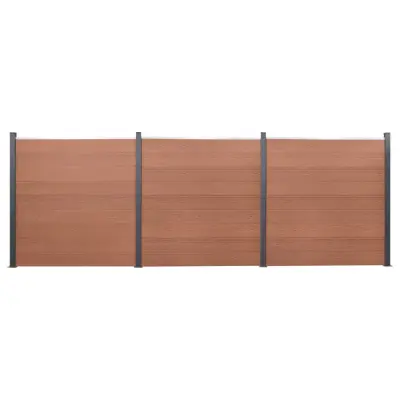 vidaXL Komplet ograjnih panelov rjav 526x186 WPC