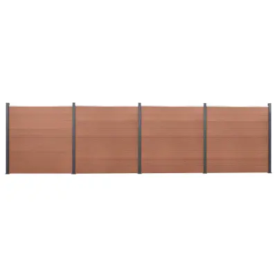 vidaXL Komplet ograjnih panelov rjav 699x186 WPC