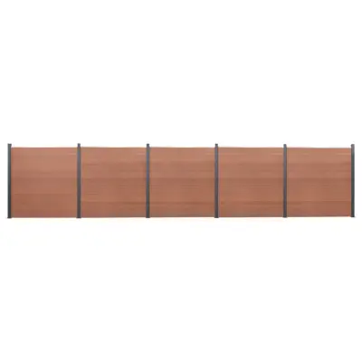 vidaXL Komplet ograjnih panelov rjav 872x186 WPC