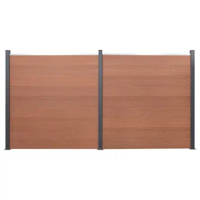 vidaXL Komplet ograjnih panelov rjav 353x186 WPC