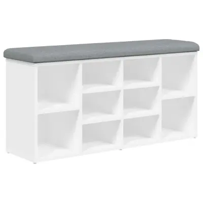 vidaXL Klop za čevlje bela 102x32x50 cm inženirski les