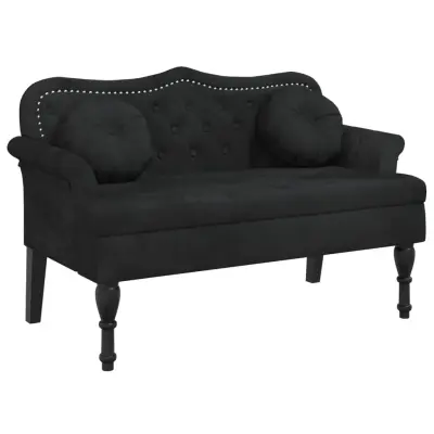 vidaXL Klop z blazinami črna 120,5x65x75 cm žamet