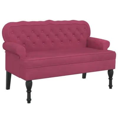 vidaXL Klop z naslonjalom vinsko rdeča 119,5x64,5x75 cm žamet
