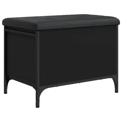 vidaXL Klop za shranjevanje črna 62x42x45 cm inženirski les