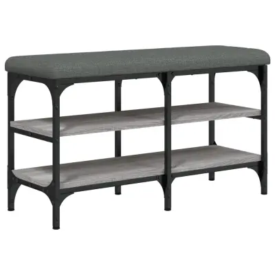 vidaXL Klop za čevlje siva sonoma 82x32x47 cm inženirski les