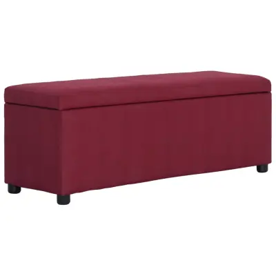 vidaXL Klop s prostorom za shranjevanje 116 cm vinsko rdeč poliester