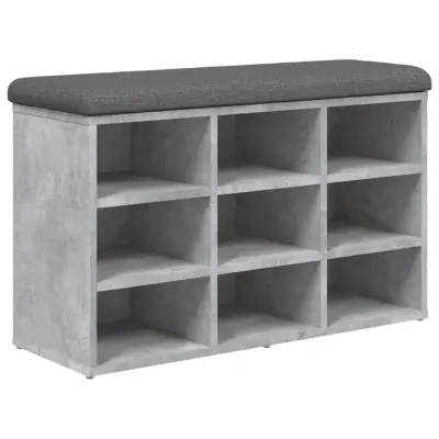 vidaXL Klop za čevlje betonsko siva 82x32x50 cm inženirski les