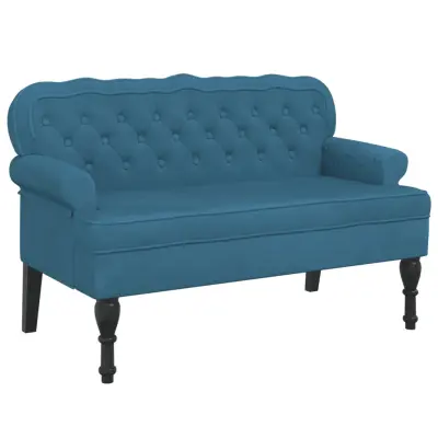 vidaXL Klop z naslonjalom modra 119,5x64,5x75 cm žamet