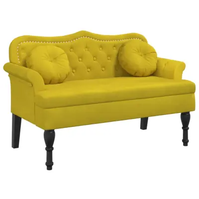 vidaXL Klop z blazinami rumena 120,5x65x75 cm žamet