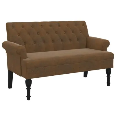 vidaXL Klop z naslonom rjava 120x62x75,5 cm umetno semiš usnje