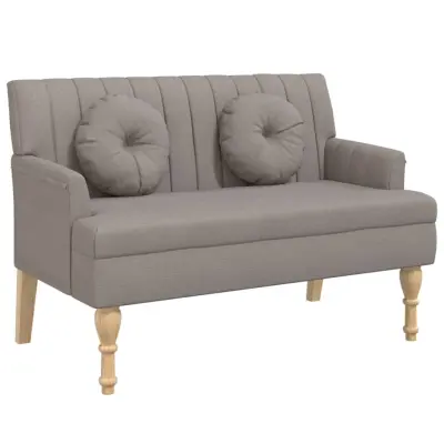 vidaXL Klop z blazinami taupe 113x64,5x75,5 cm blago