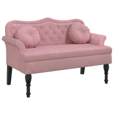 vidaXL Klop z blazinami roza 120,5x65x75 cm žamet