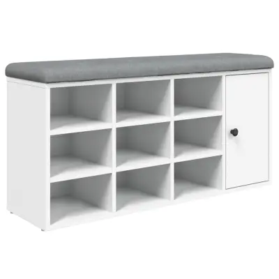 vidaXL Klop za čevlje bela 102x32x50 cm inženirski les