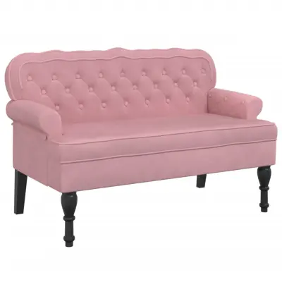 vidaXL Klop z naslonjalom roza 119,5x64,5x75 cm žamet