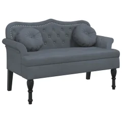 vidaXL Klop z blazinami temno siva 120,5x65x75 cm žamet