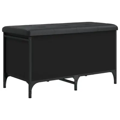 vidaXL Klop za shranjevanje črna 82x42x45 cm inženirski les