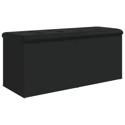 vidaXL Klop za shranjevanje črna 102x42x45 cm inženirski les