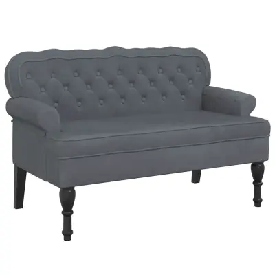 vidaXL Klop z naslonjalom temno siva 119,5x64,5x75 cm žamet