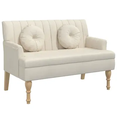 vidaXL Klop z blazinami 113x64,5x75,5 cm laneno platno