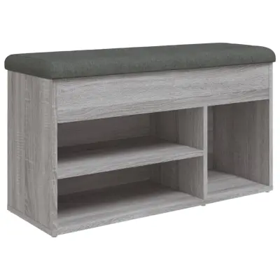 vidaXL Klop za čevlje siva sonoma 82x32x45,5 cm inženirski les