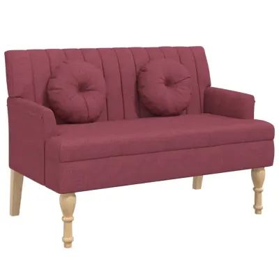 vidaXL Klop z blazinami vinsko rdeča 113x64,5x75,5 cm blago