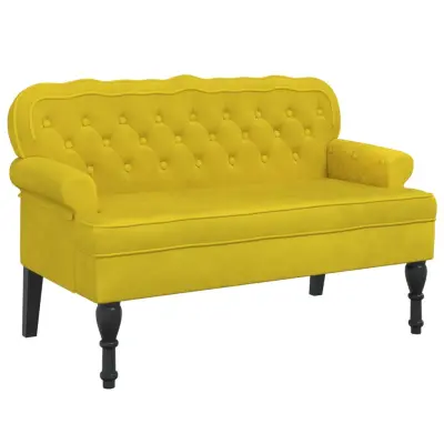 vidaXL Klop z naslonjalom rumena 119,5x64,5x75 cm žamet