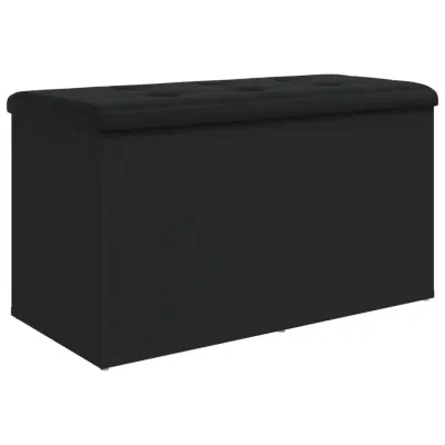 vidaXL Klop za shranjevanje črna 82x42x45 cm inženirski les