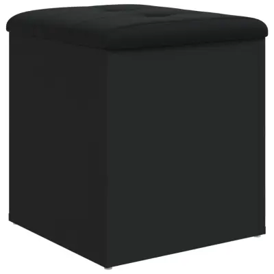 vidaXL Klop za shranjevanje črna 42x42x45 cm inženirski les