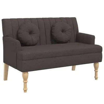 vidaXL Klop z blazinami temno rjava 113x64,5x75,5 cm blago
