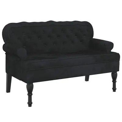 vidaXL Klop z naslonjalom črna 119,5x64,5x75 cm žamet
