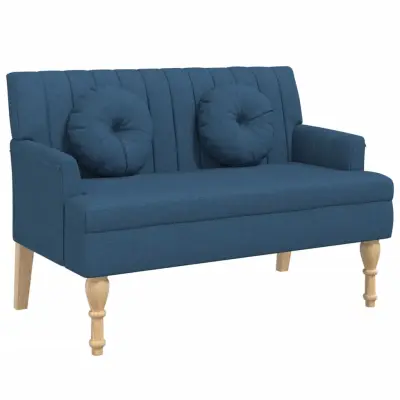 vidaXL Klop z blazinami modra 113x64,5x75,5 cm blago