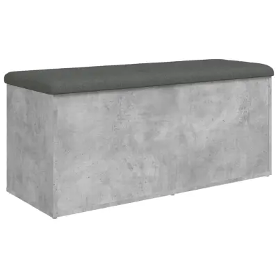 vidaXL Klop za shranjevanje betonska siva 102x42x45 cm inženirski les