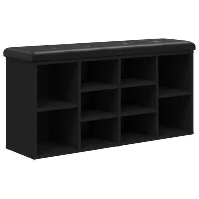 vidaXL Klop za čevlje črna 102x32x50 cm inženirski les