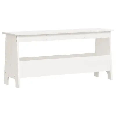 vidaXL Klop za predsobo bela 100x28x45 cm trdna borovina