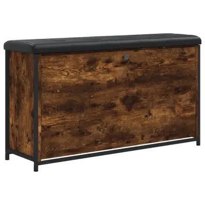 vidaXL Klop za čevlje s preklopnim predalom dimljen hrast 102x32x56 cm