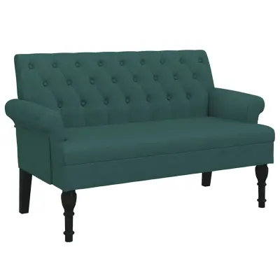 vidaXL Klop z naslonom temno zelena 120x62x75,5 cm blago