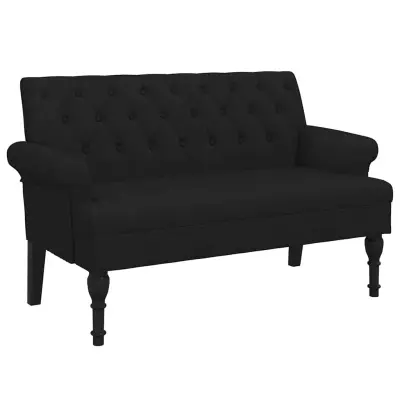 vidaXL Klop z naslonom črna 120x62x75,5 cm blago