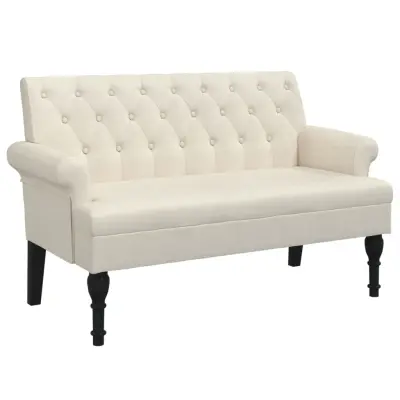 vidaXL Klop z naslonom 120x62x75,5 cm laneno platno